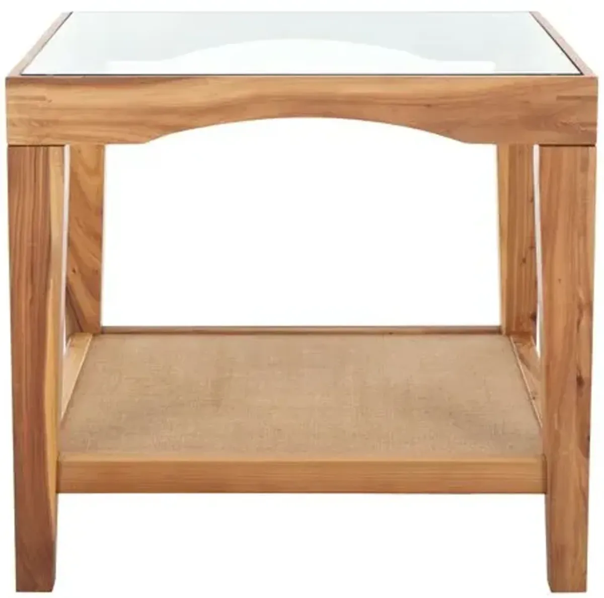 Liore Square Glass Accent Table - Natural - Brown - 20Hx22Wx22D in