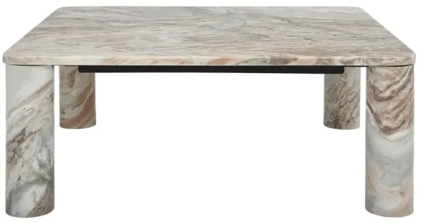 Lior Marble Coffee Table, White/Brown