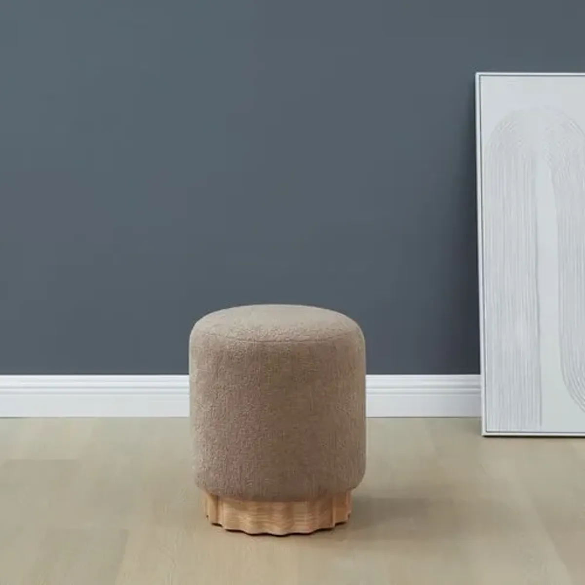 Minuetta Round Boucle Ottoman - Brown