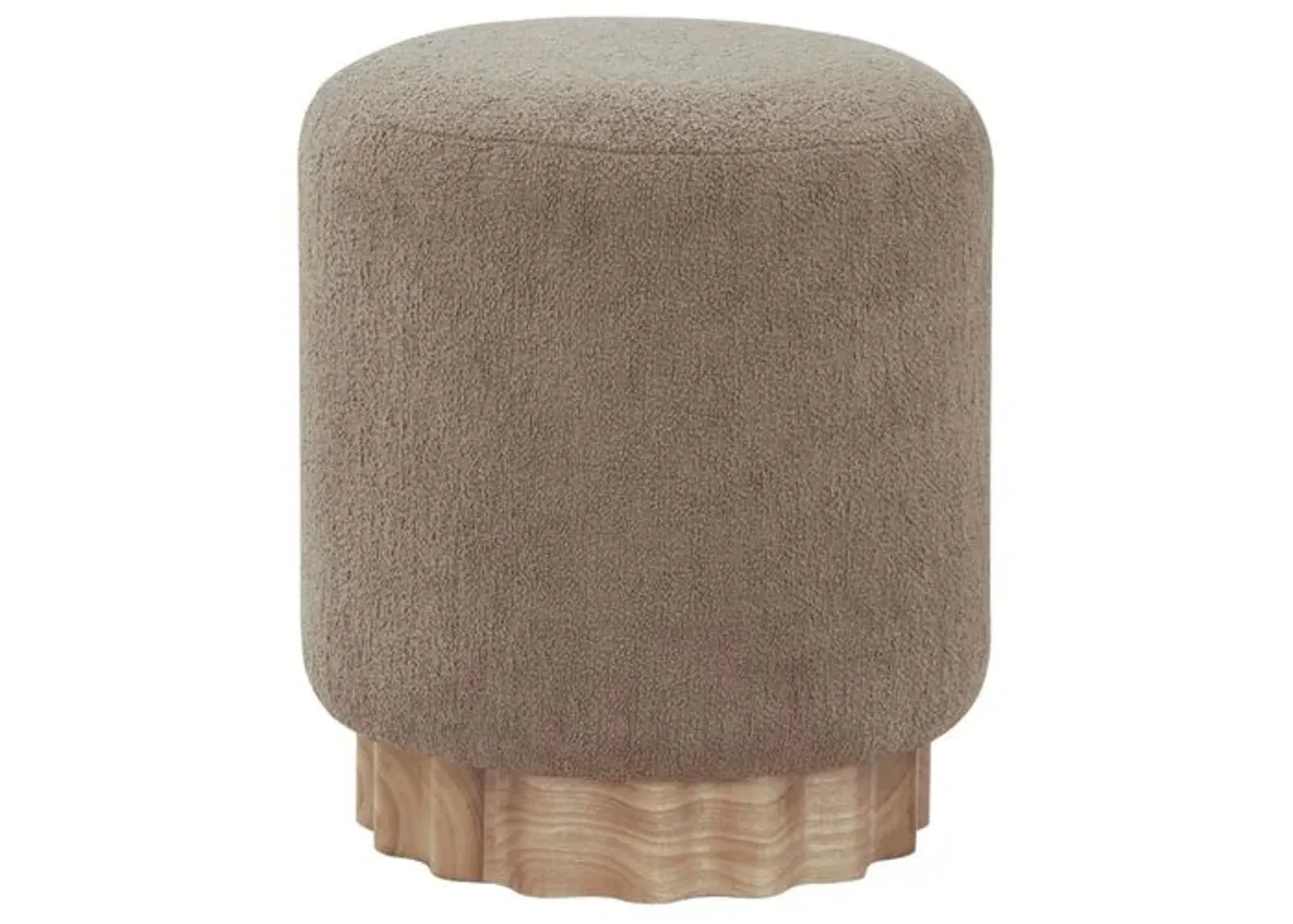 Minuetta Round Boucle Ottoman - Brown