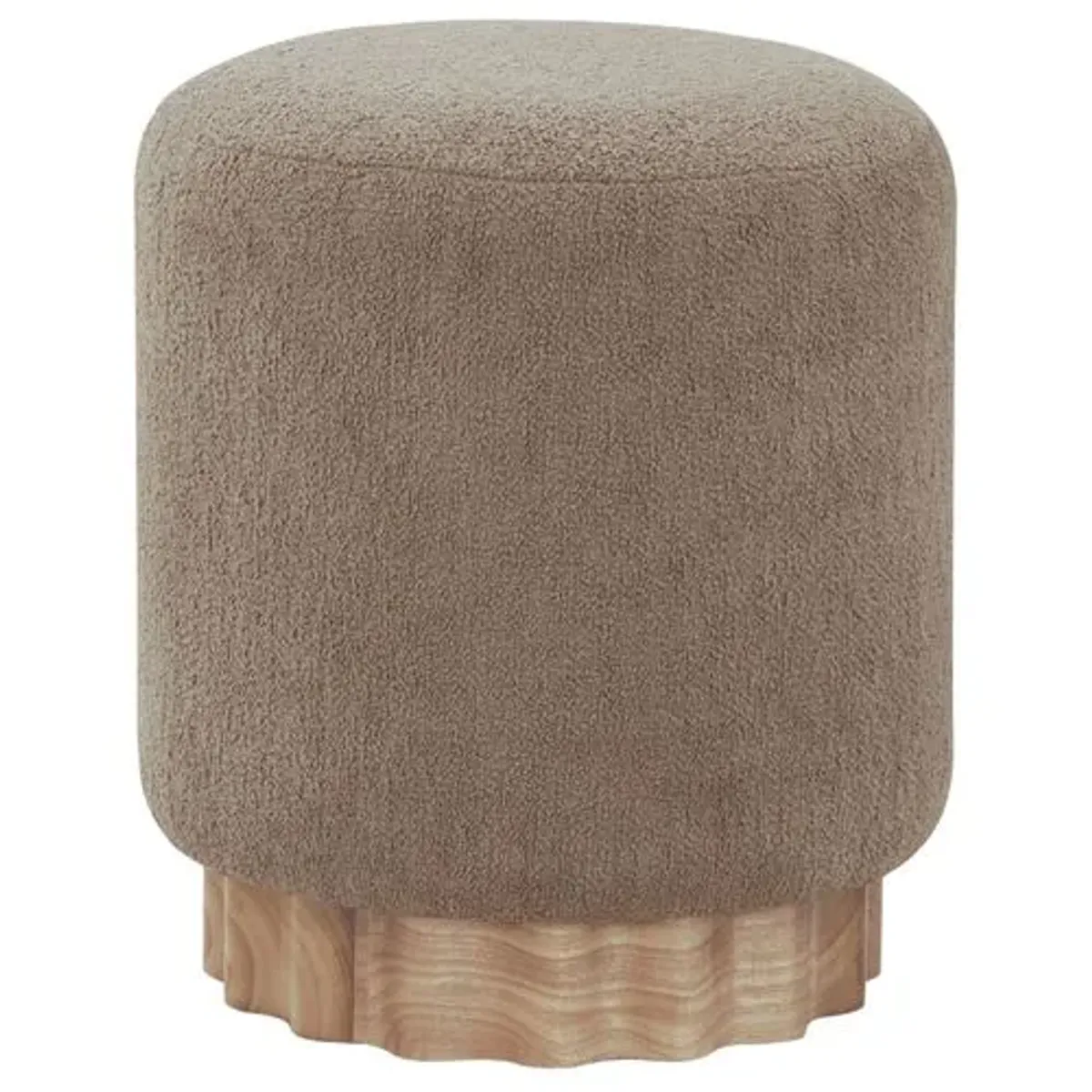 Minuetta Round Boucle Ottoman - Brown