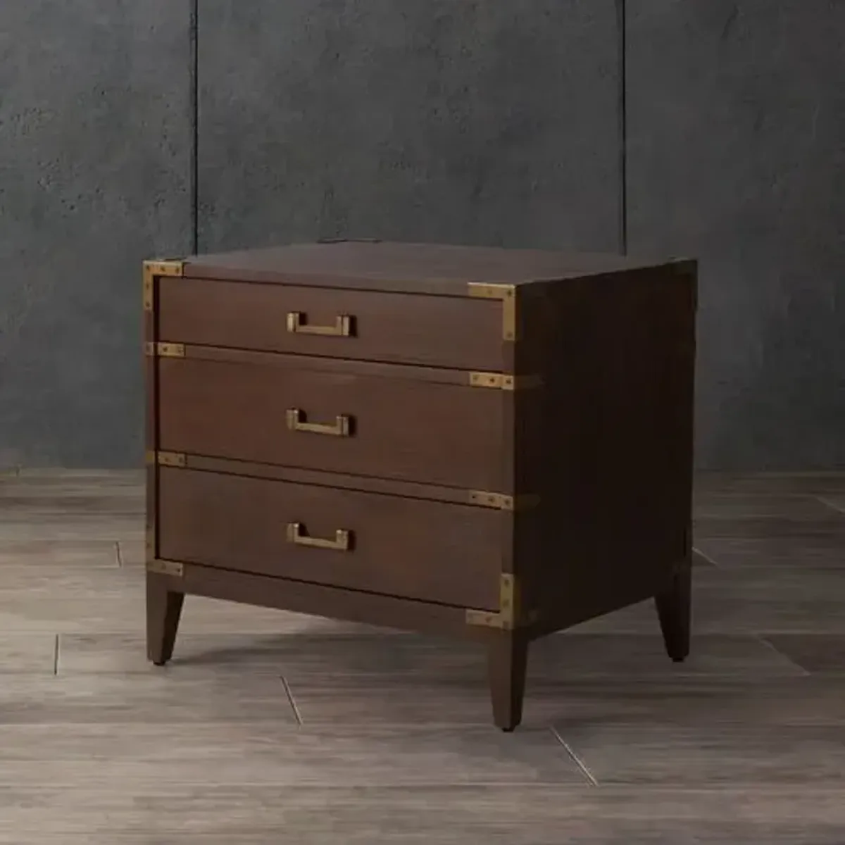 Nirel 3 Drawer Wood Nightstand