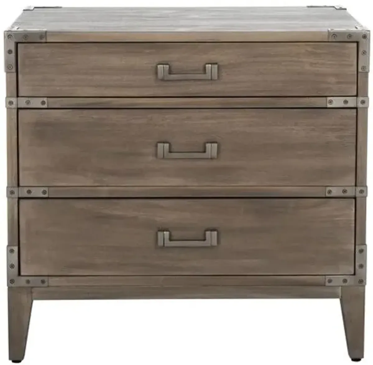 Nirel 3 Drawer Wood Nightstand