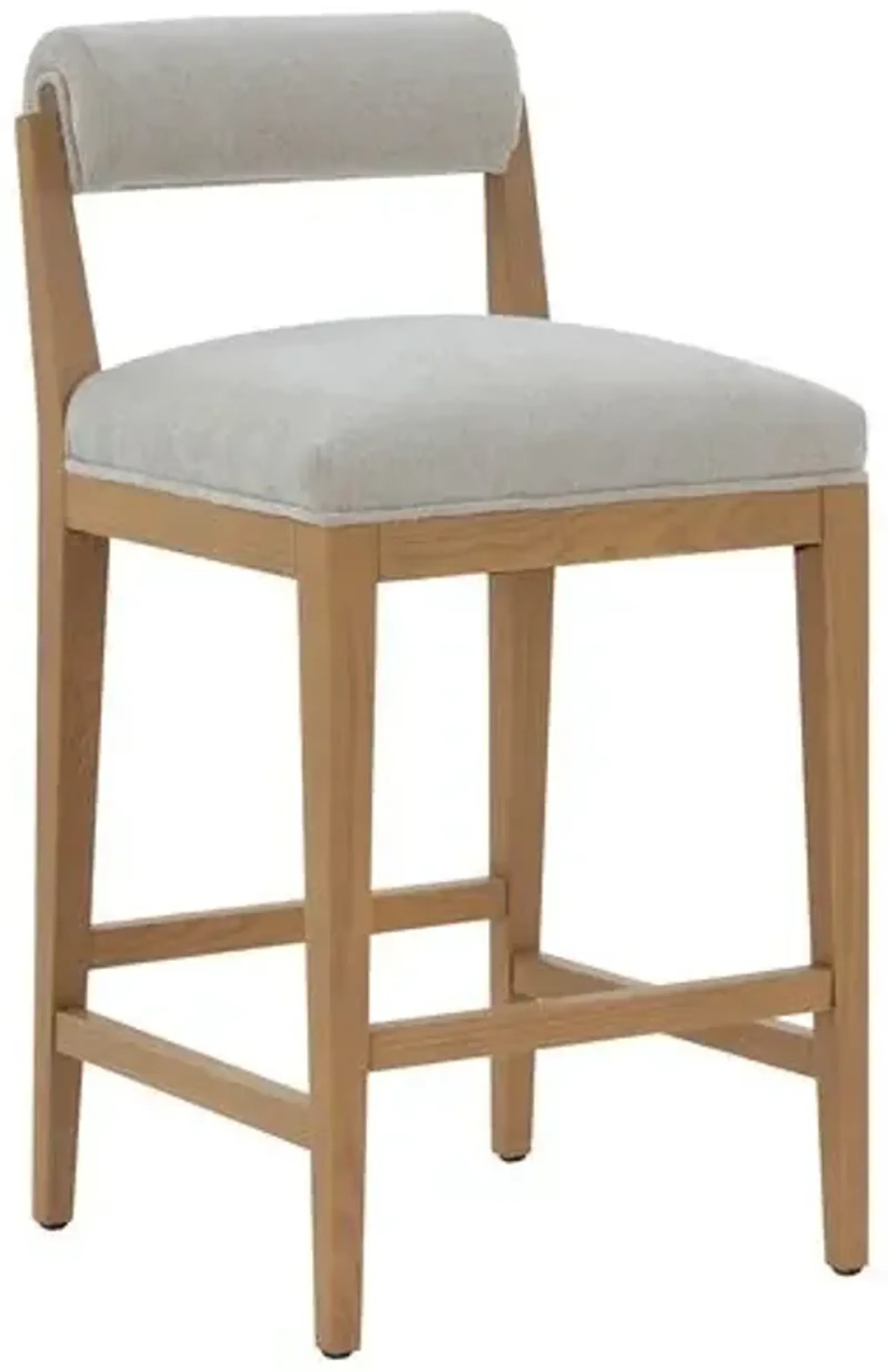 Opaline Rolled Back Counter Stool - Taupe/Natural