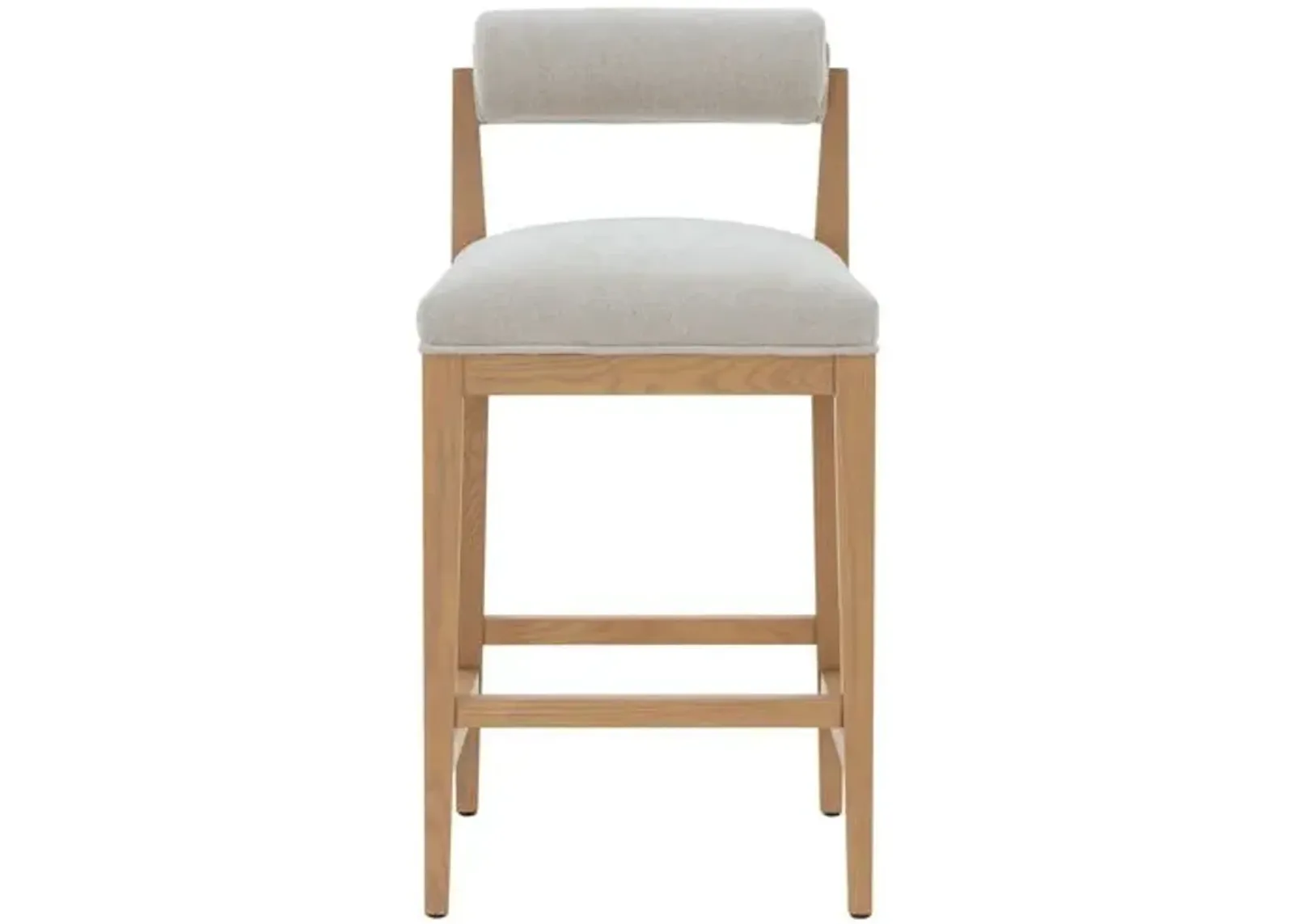 Opaline Rolled Back Counter Stool - Taupe/Natural