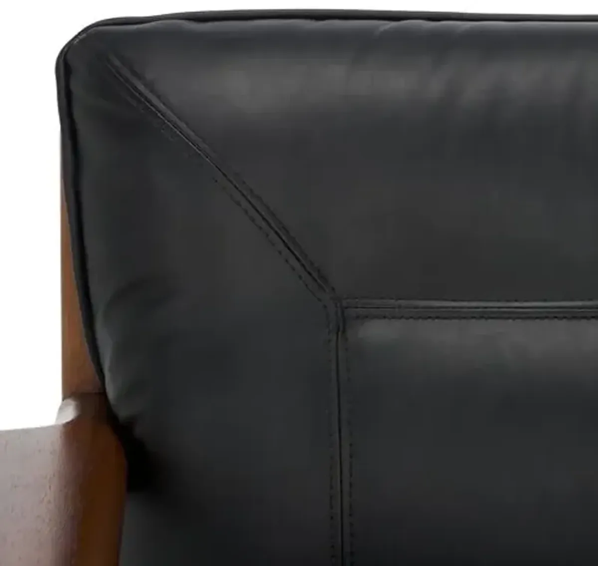 Ozias Accent Chair - Black/Brown - Leather, Comfortable, Durable