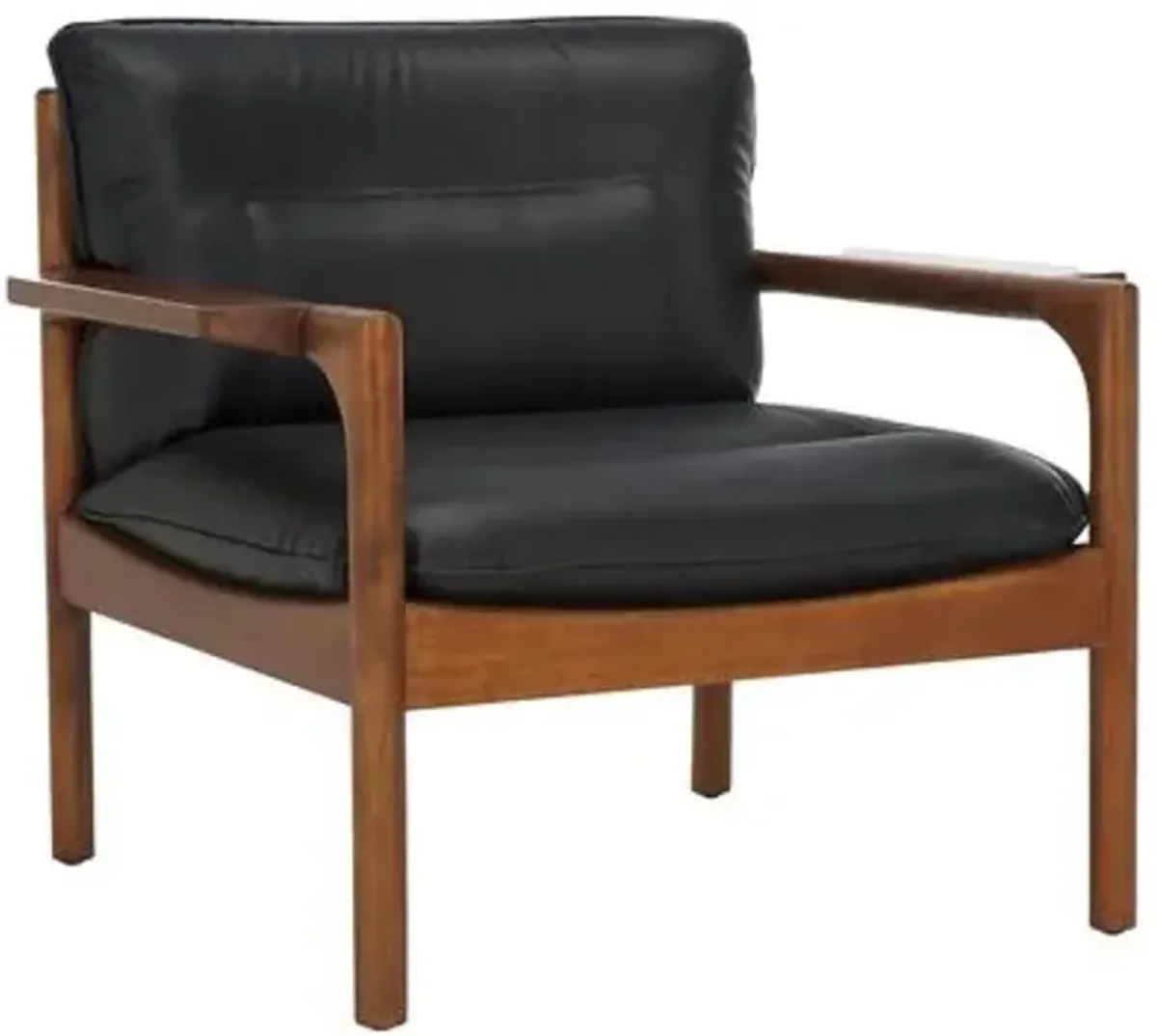 Ozias Leather Accent Chair - Black/Brown, Comfortable, Durable