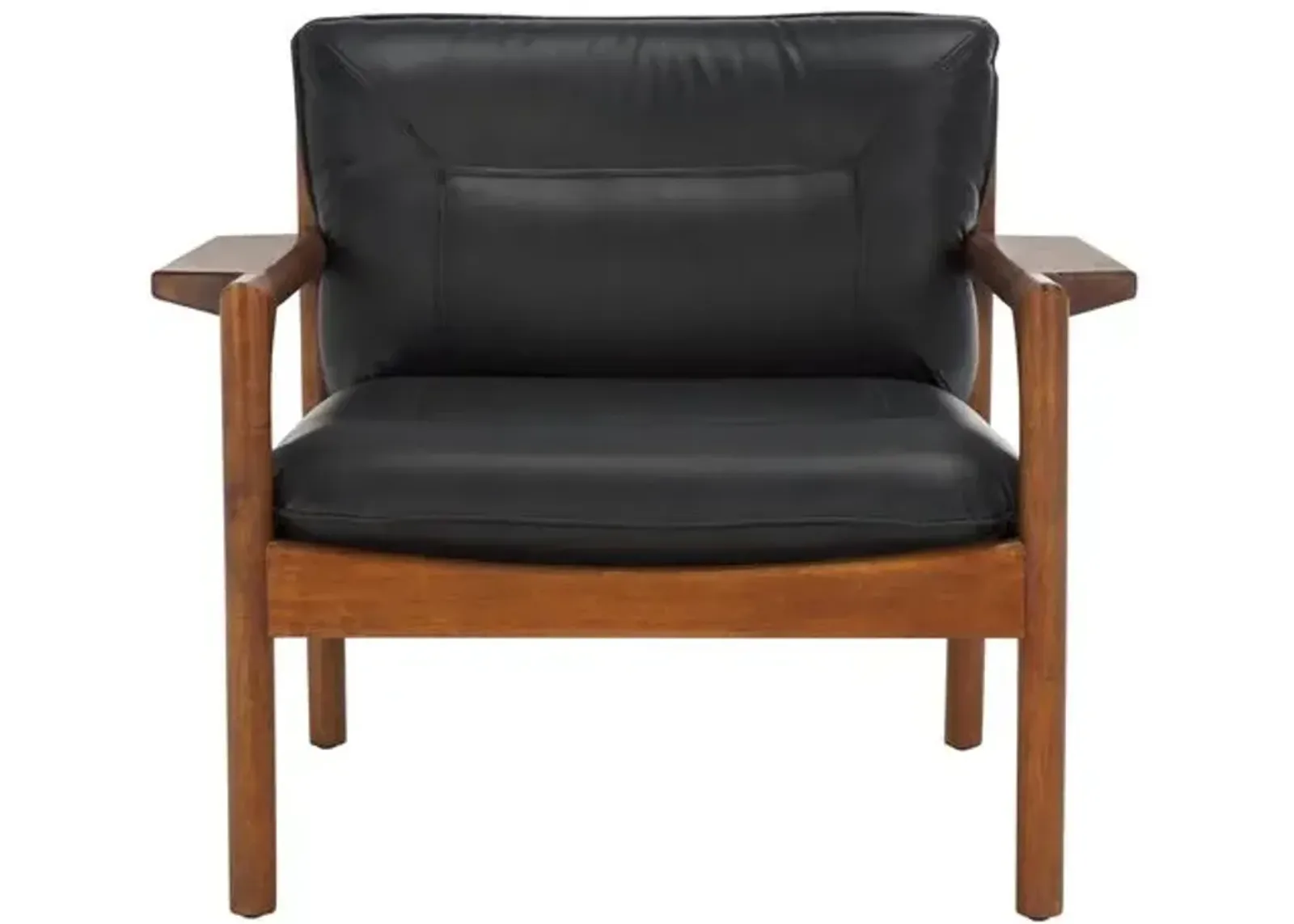 Ozias Accent Chair - Black/Brown - Leather, Comfortable, Durable