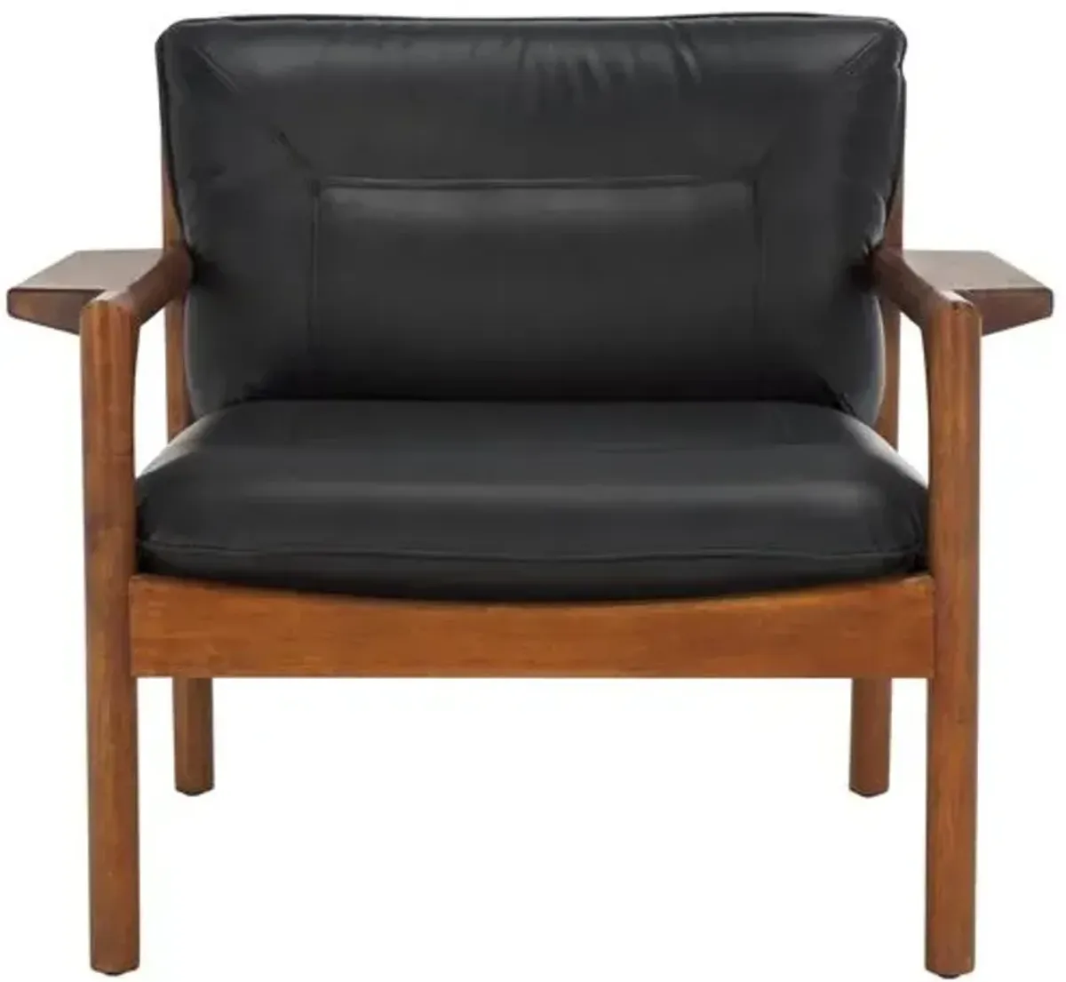 Ozias Accent Chair - Black/Brown - Leather, Comfortable, Durable