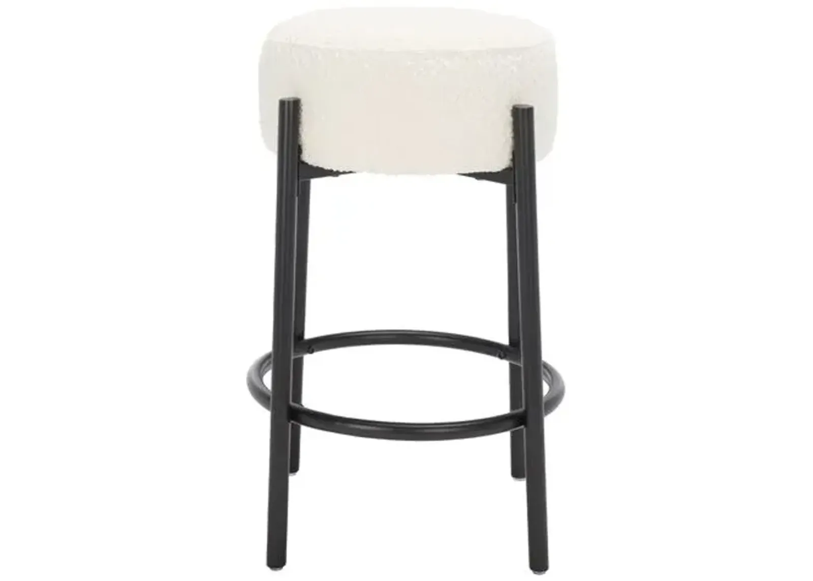 Ursula Metal Counter Stool - Ivory/Black