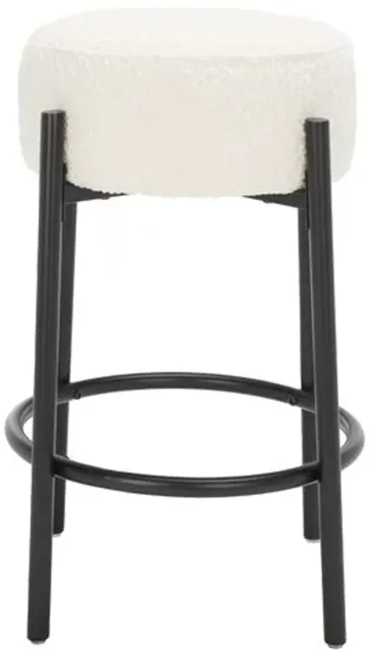 Ursula Boucle Counter Stool - Ivory/Black