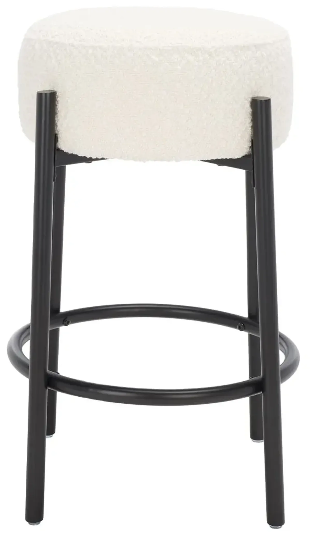 Ursula Boucle Counter Stool - Ivory/Black
