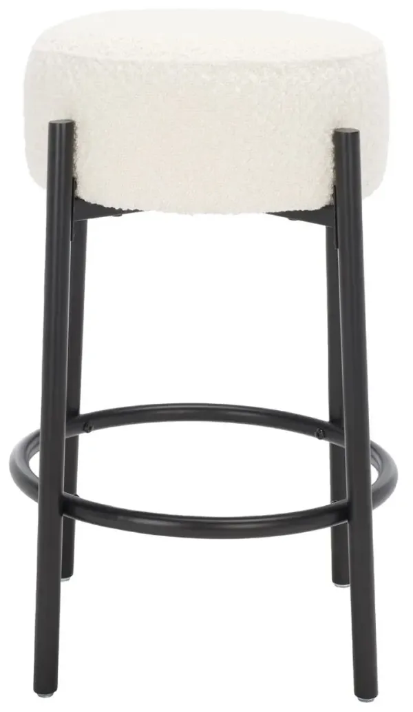 Ursula Boucle Counter Stool - Ivory/Black