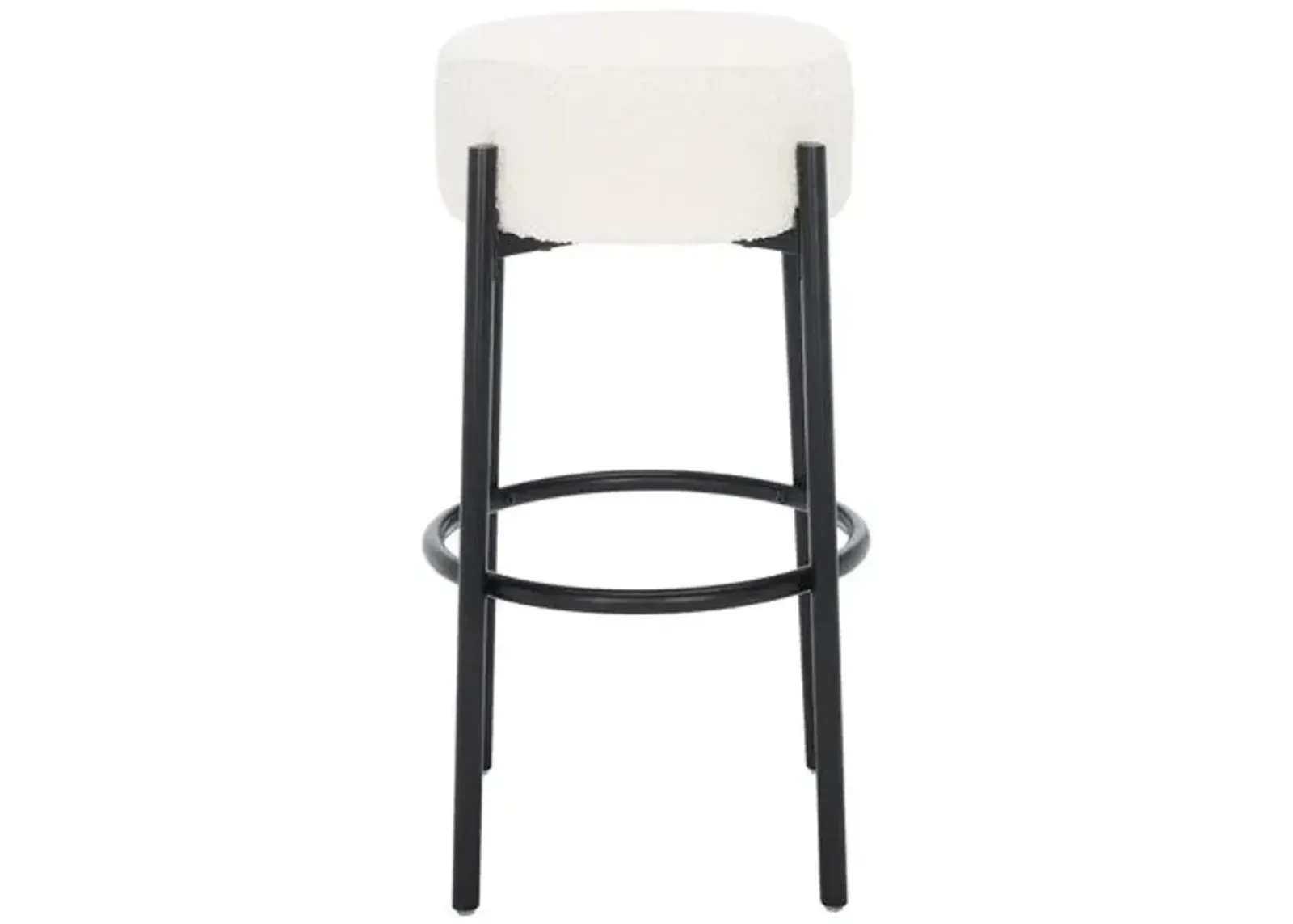 Ursula Metal Leg Barstool - Ivory/Black