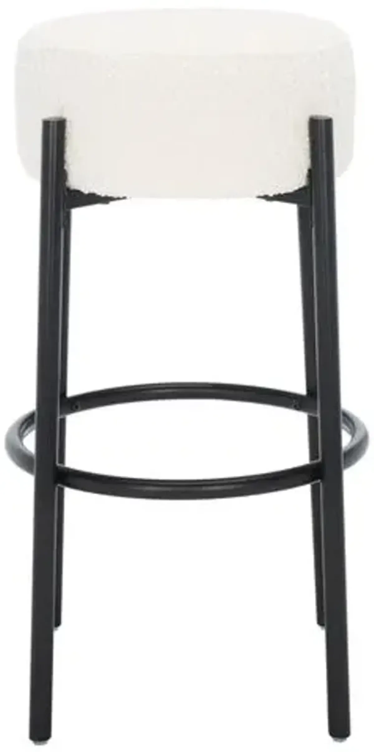 Ursula Metal Leg Barstool - Ivory/Black