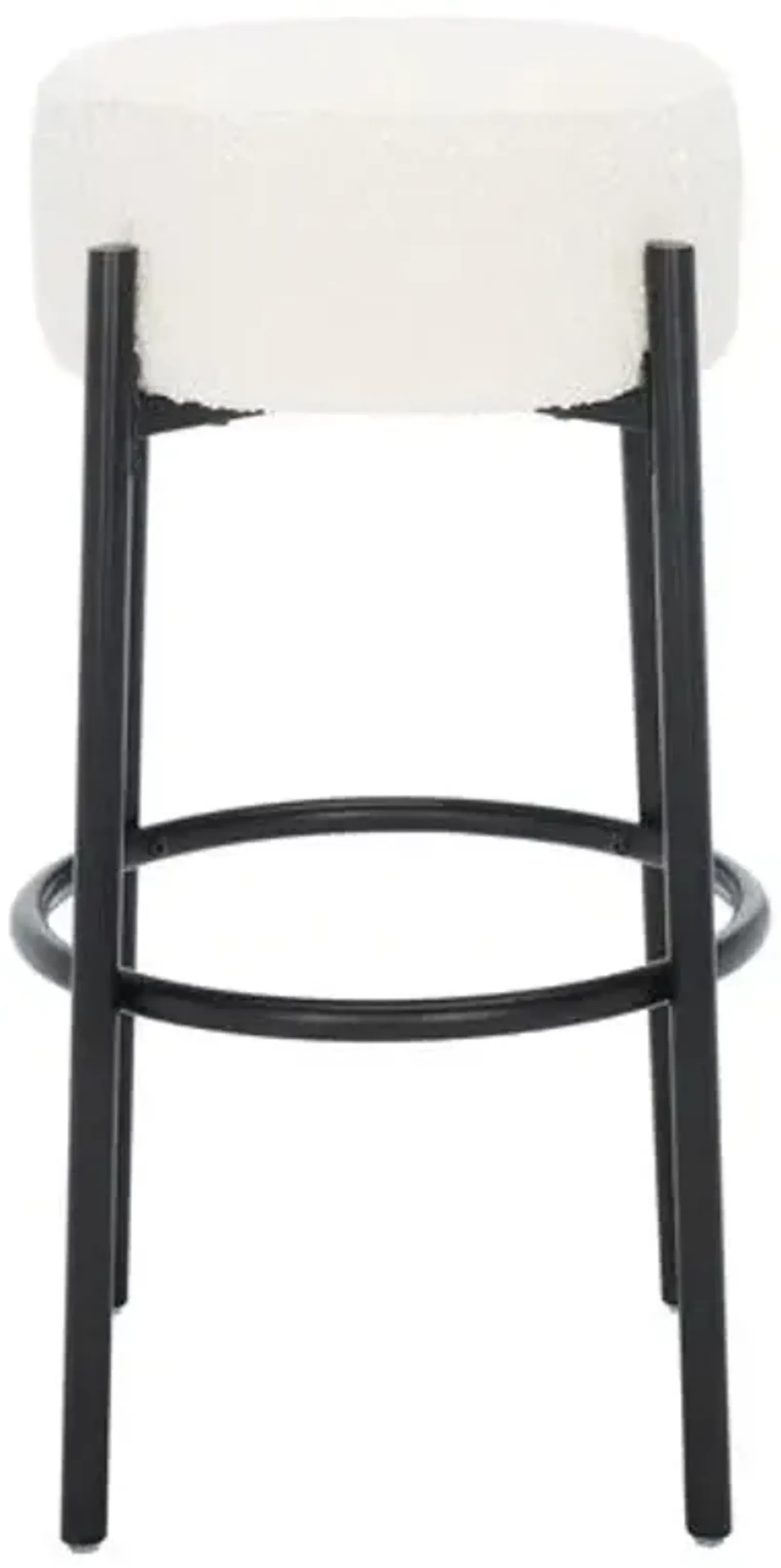 Ursula Boucle Leg Barstool - Ivory/Black