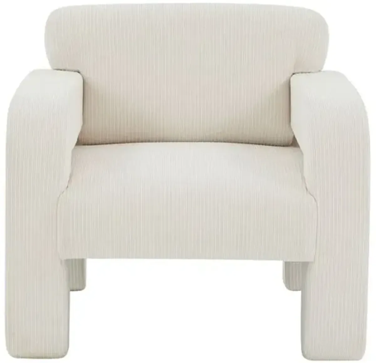 Xena Corduroy Accent Chair - Creme - White, Comfortable, Durable, Cushioned