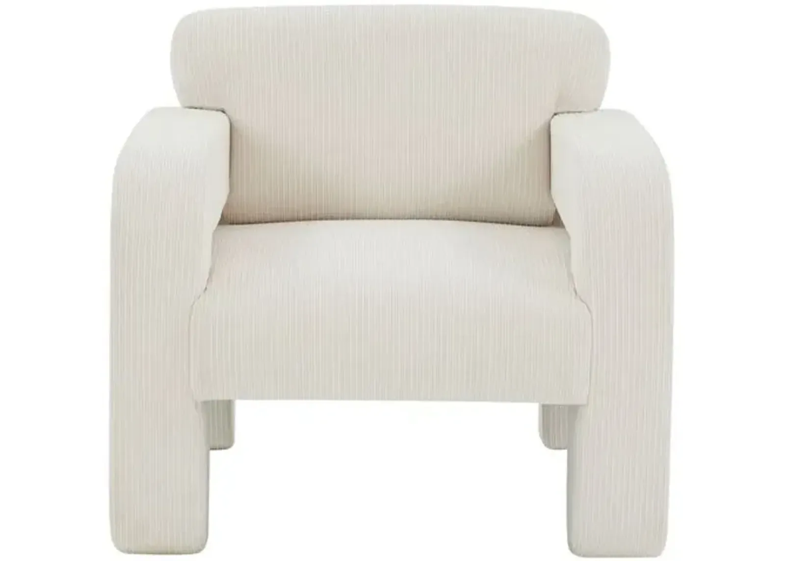 Xena Corduroy Accent Chair - Creme - White, Comfortable, Durable, Cushioned