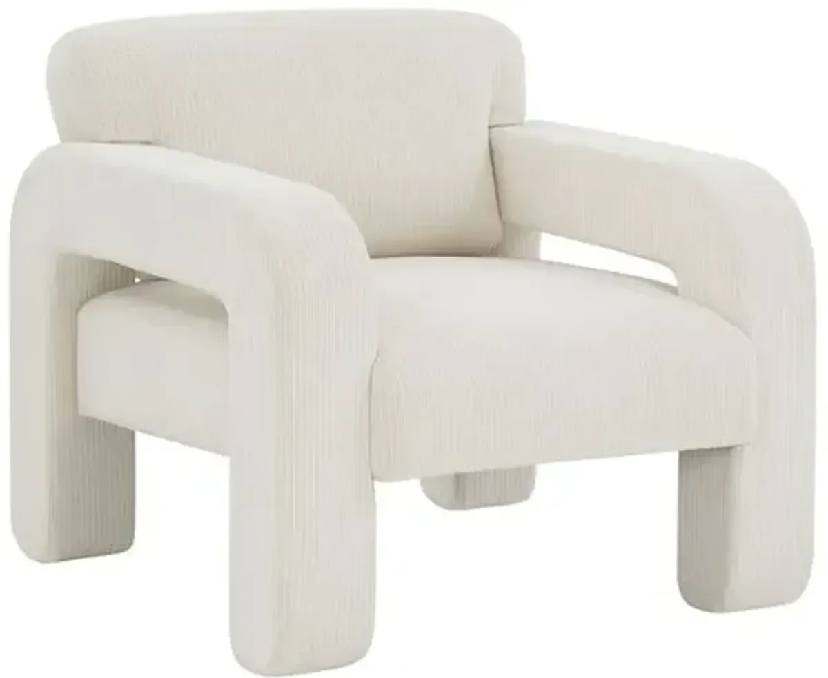 Xena Corduroy Accent Chair - Creme - White, Comfortable, Durable, Cushioned