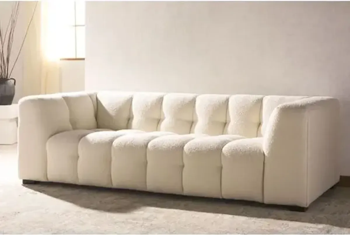 Aria Boucle Tufted Sofa - Ivory