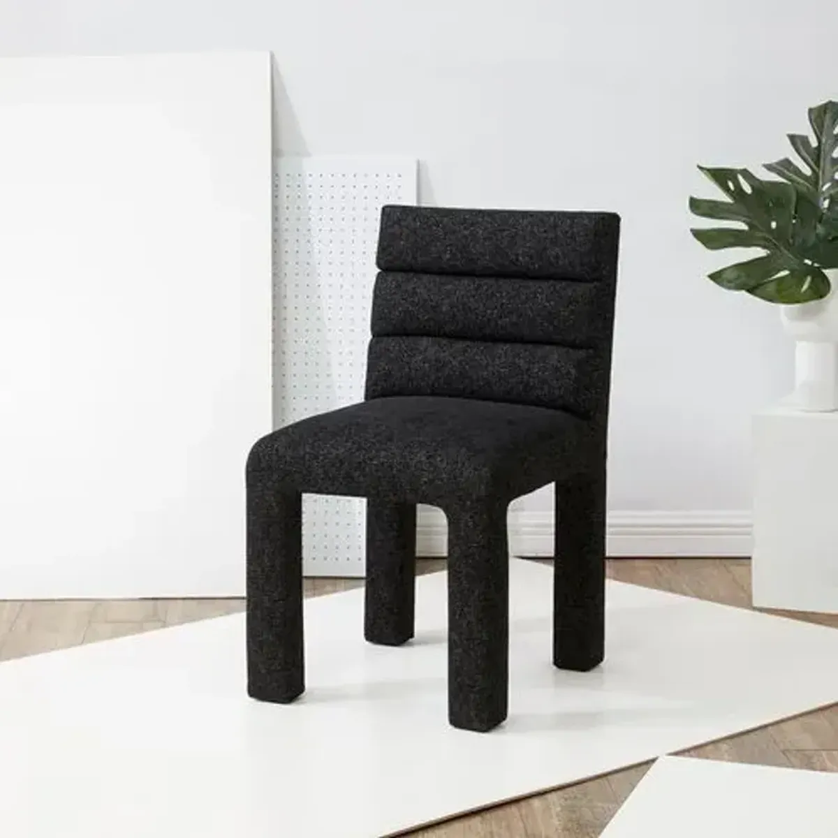 Maelis Tufted Dining Chair - Chenille - Black