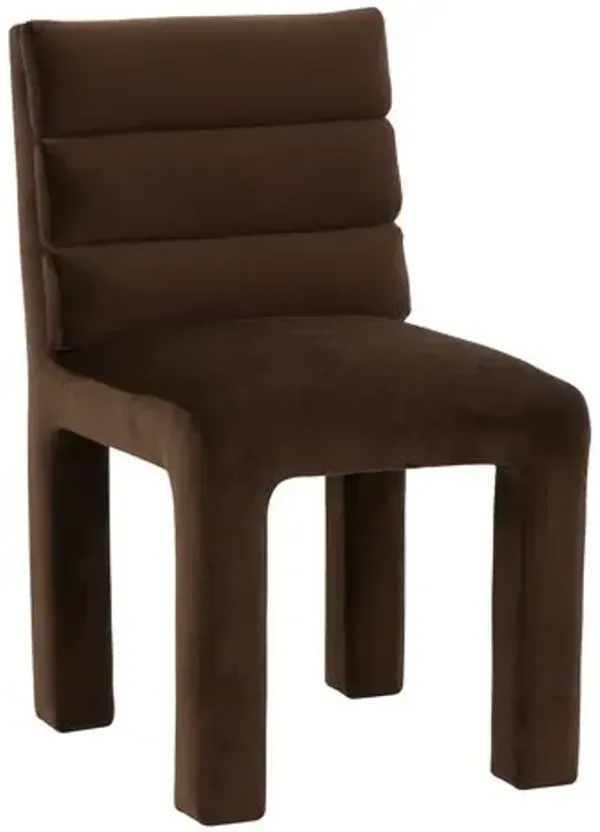 Maelis Tufted Dining Side Chair - Velvet - Brown