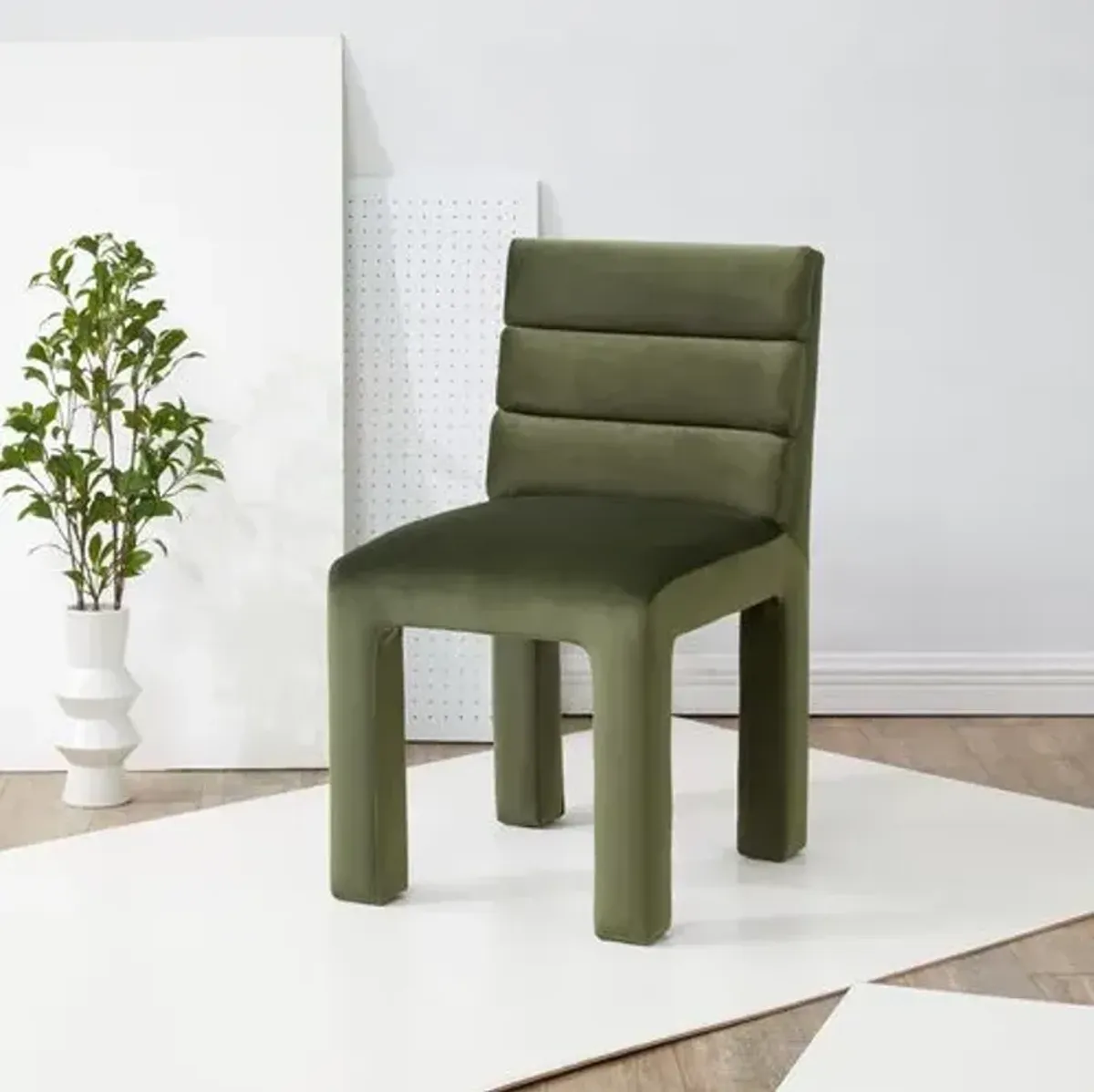 Maelis Tufted Dining Side Chair - Velvet - Green