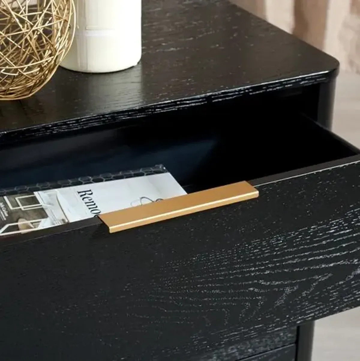 Cambira 6-Drawer Wood Dresser - Black