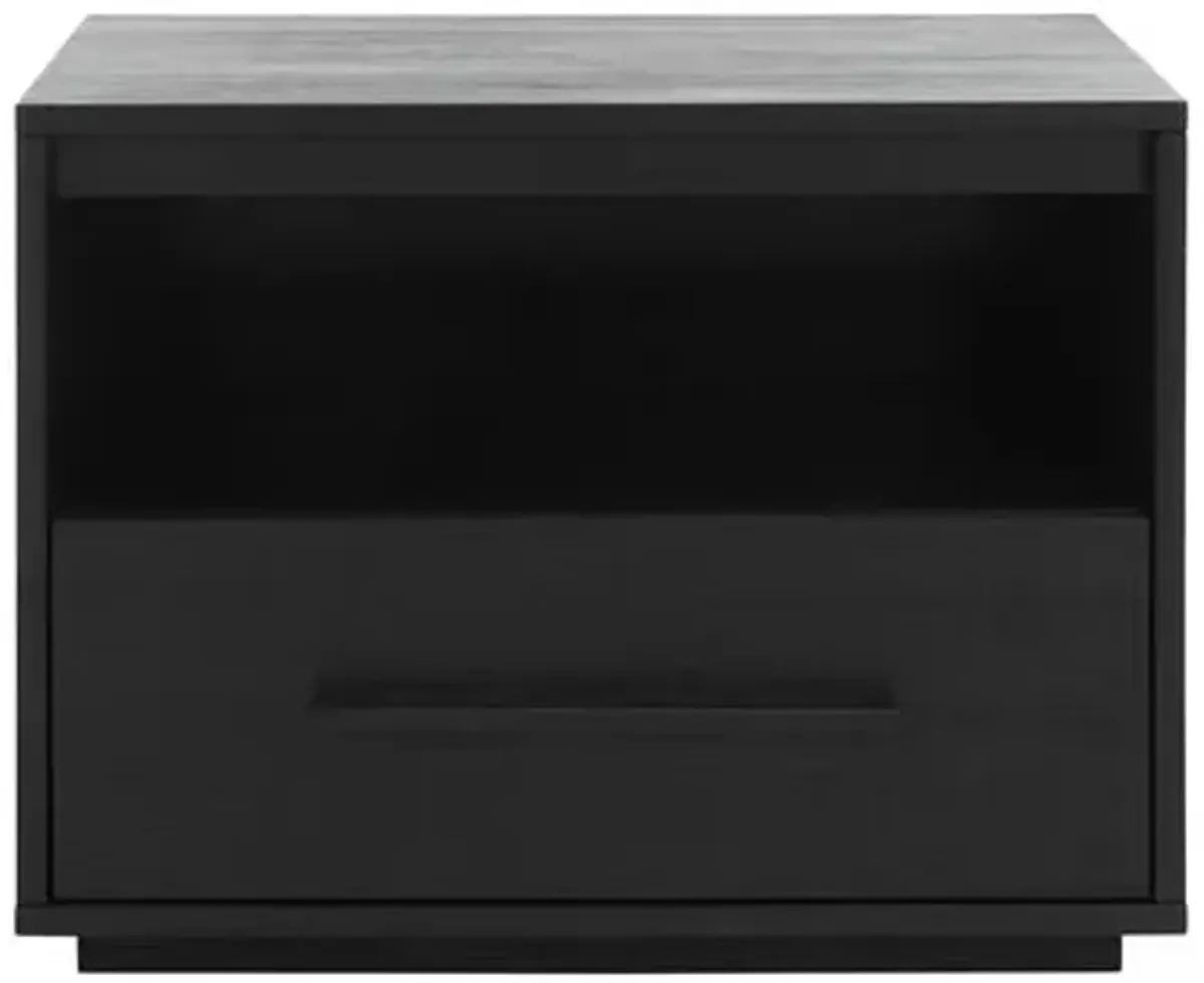 Elina 1 Drawer Nightstand - Black