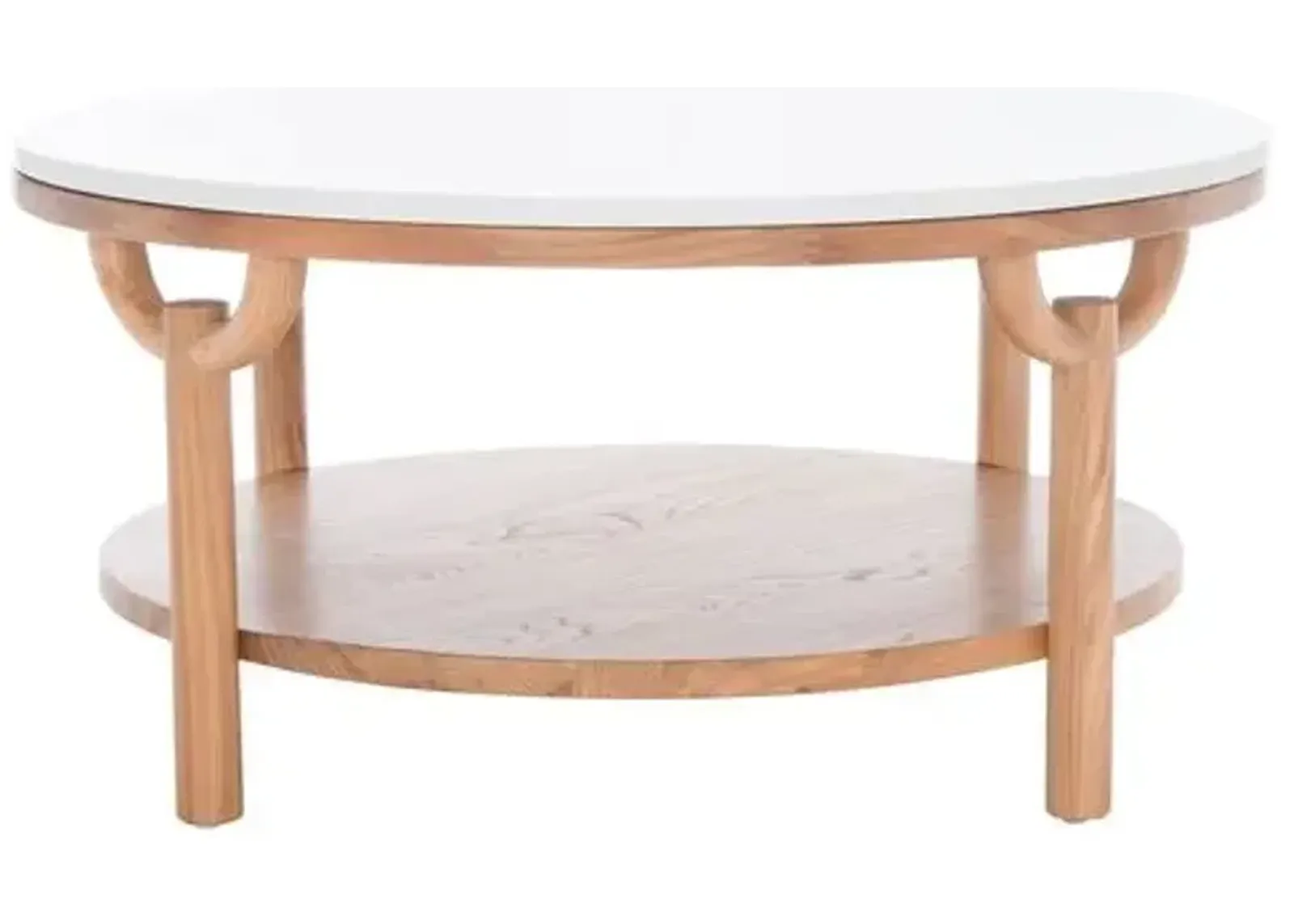 Leila Marble Top Coffee Table - Natural/White