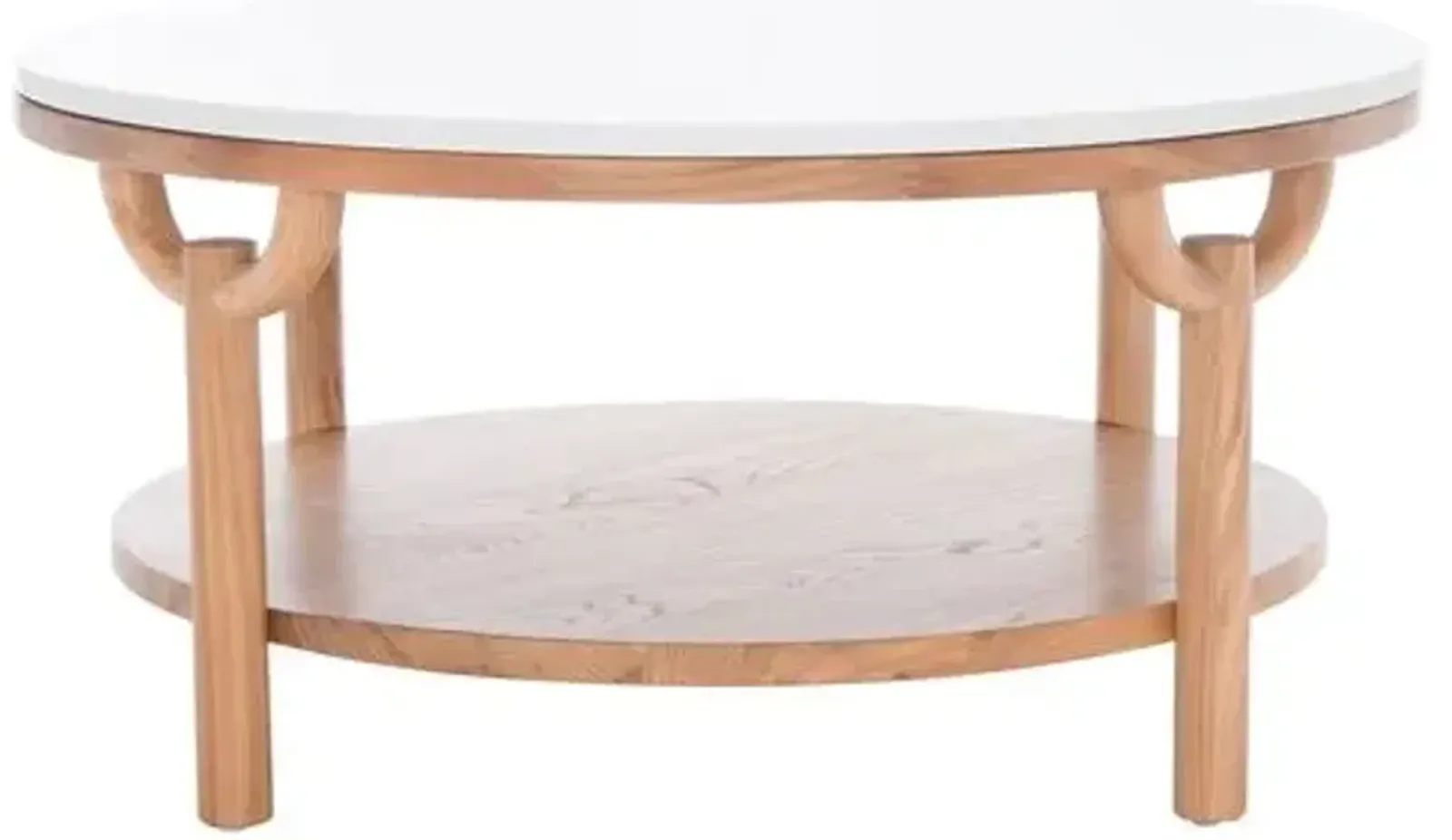 Leila Marble Top Coffee Table - Natural/White