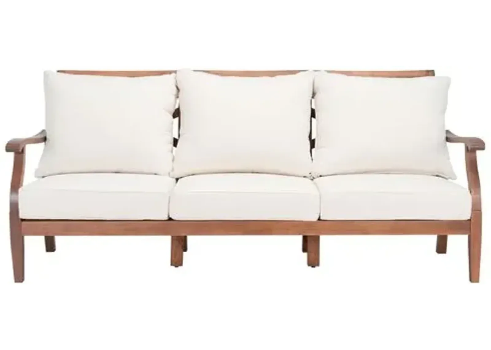 Quillon Outdoor 3 Seat Sofa - Natural/White