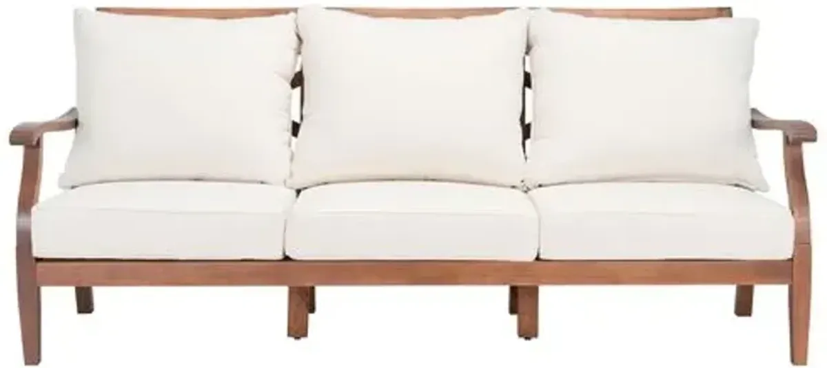 Quillon Outdoor 3 Seat Sofa - Natural/White