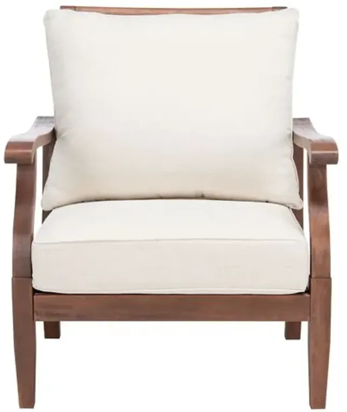 Quillon Outdoor Accent Chair - Natural/White, Comfortable, Durable, Cushioned