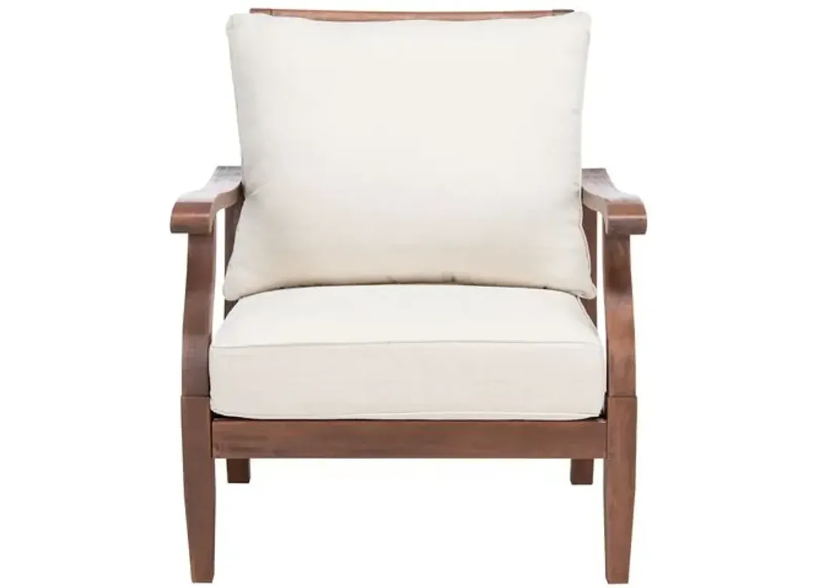 Quillon Outdoor Accent Chair - Natural/White, Comfortable, Durable, Cushioned