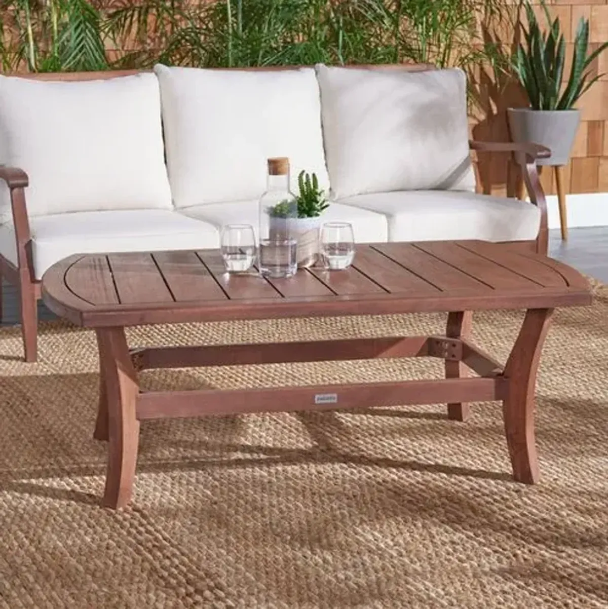 Quillon Outdoor Coffee Table - Natural - Brown