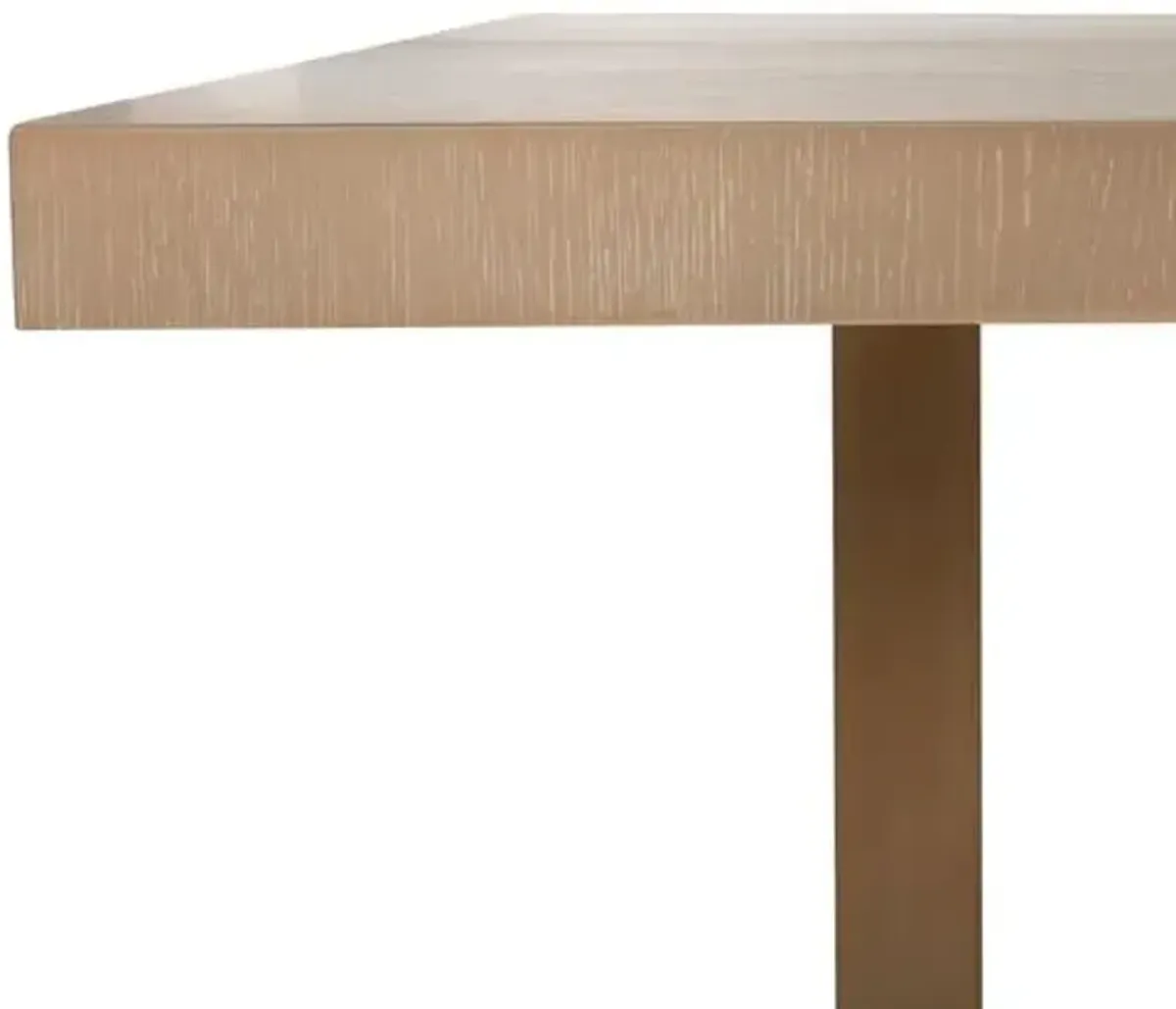 Ophelie 94" Rectangular Dining Table - Grey Oak/Brass