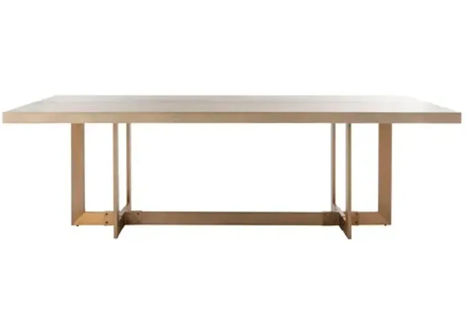 Ophelie Dining Table - Grey Oak/Brass