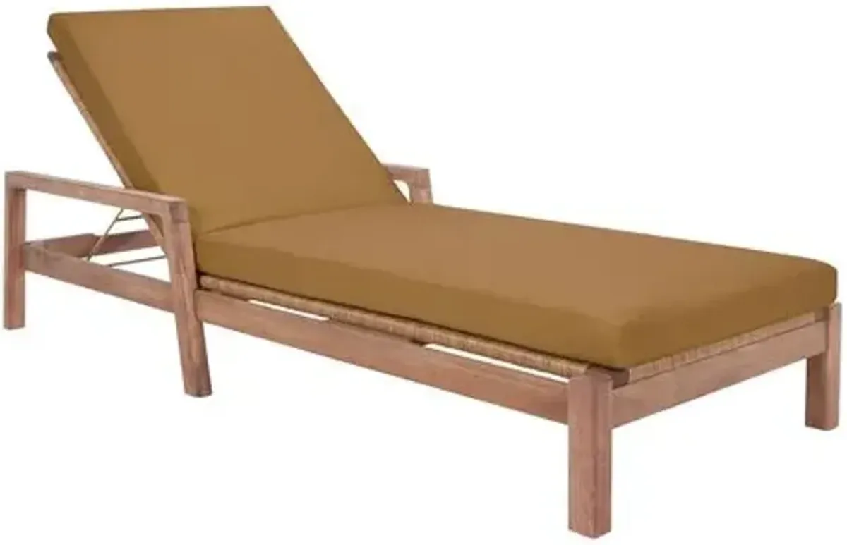 Raiden Wood & Wicker Outdoor Chaise - Brown - Comfortable, Sturdy, Stylish