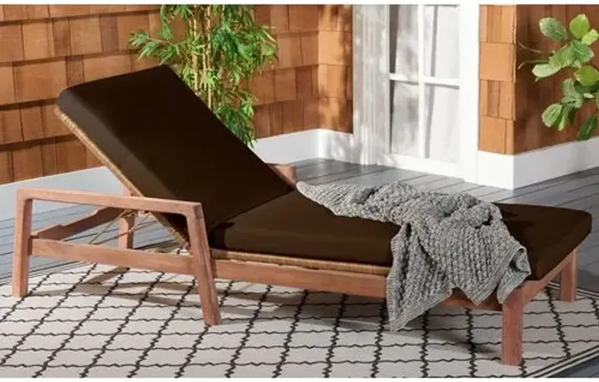 Raiden Wicker Outdoor Sun Lounger - Brown