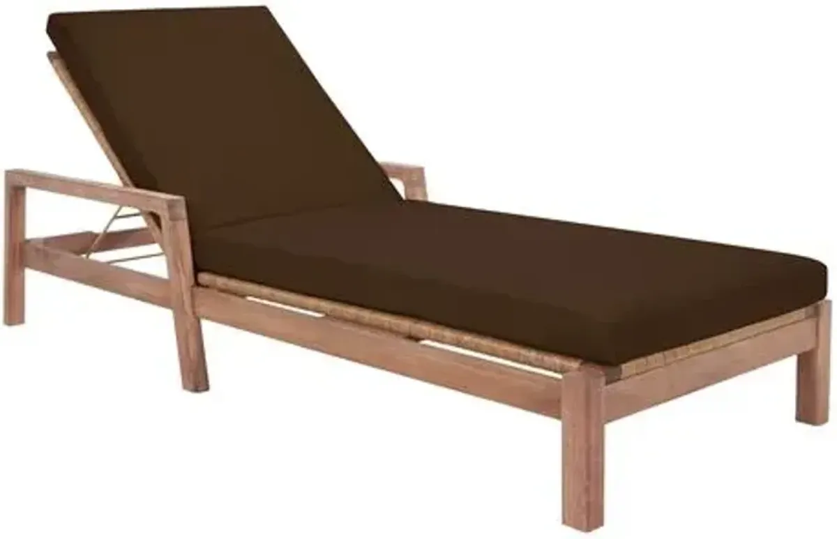 Raiden Wood & Wicker Outdoor Chaise - Brown - Comfortable, Sturdy, Stylish