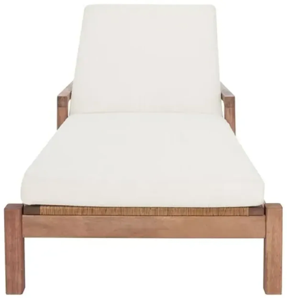 Raiden Wood & Wicker Outdoor Chaise - White - Comfortable, Sturdy, Stylish