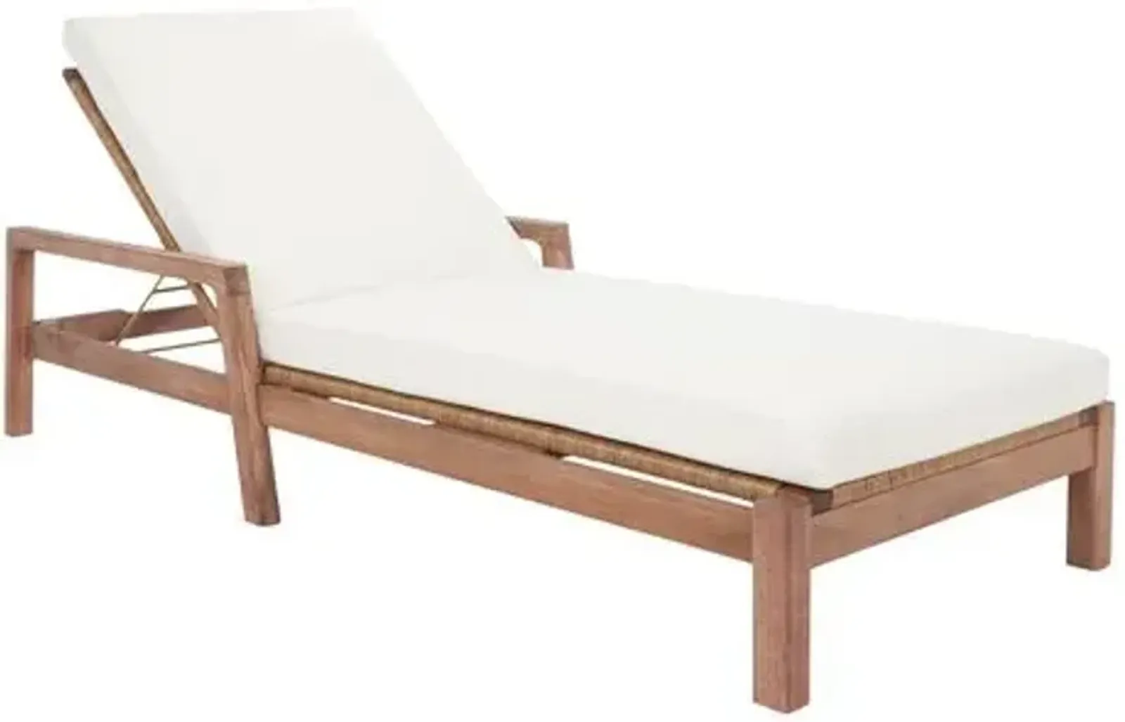 Raiden Wood & Wicker Outdoor Chaise - White - Comfortable, Sturdy, Stylish