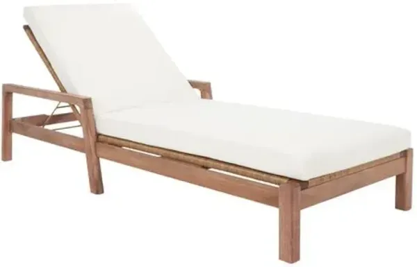 Raiden Wood & Wicker Outdoor Chaise - White - Comfortable, Sturdy, Stylish