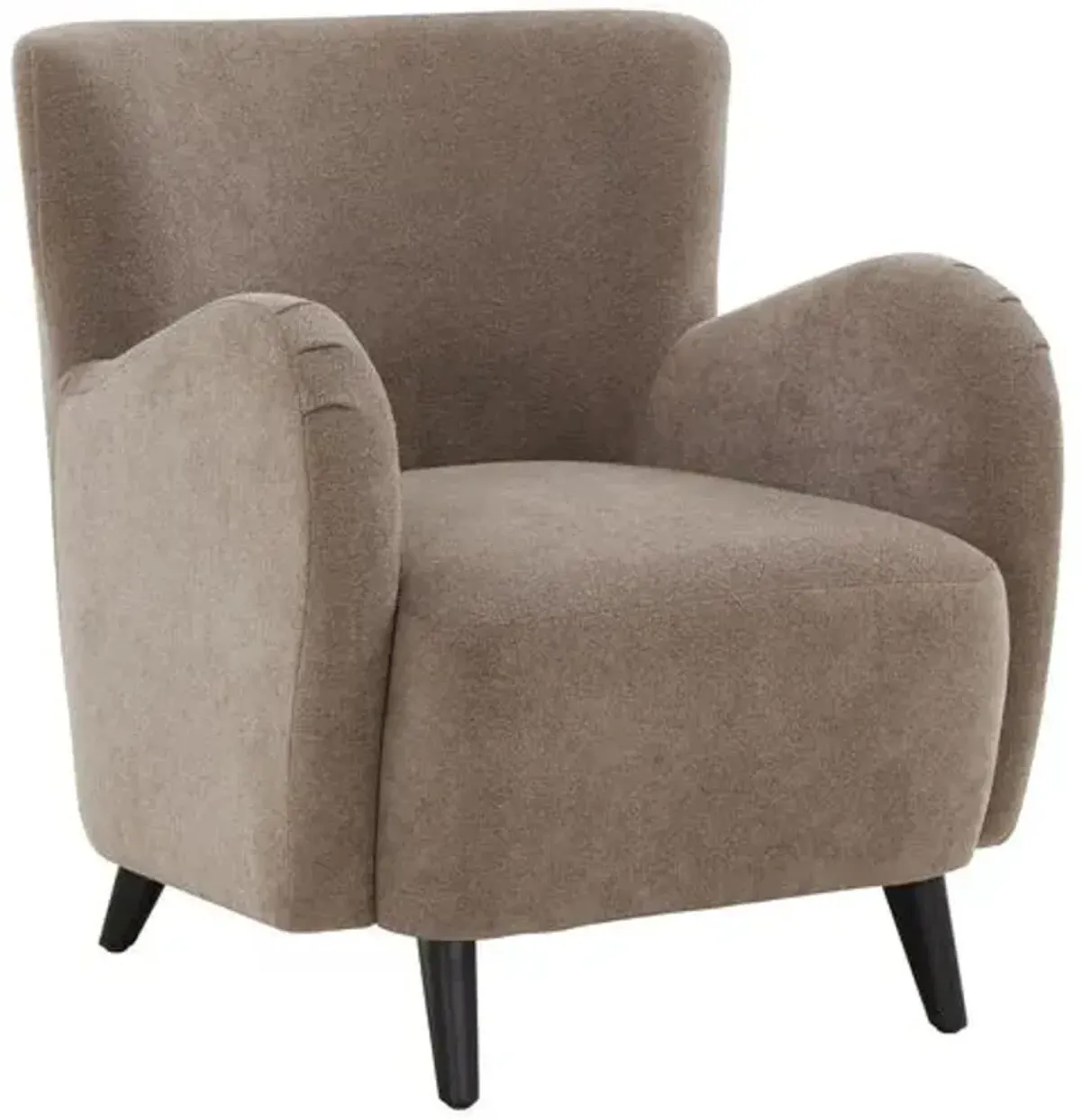 Primrose Modern Wingback Boucle Chair - Brown