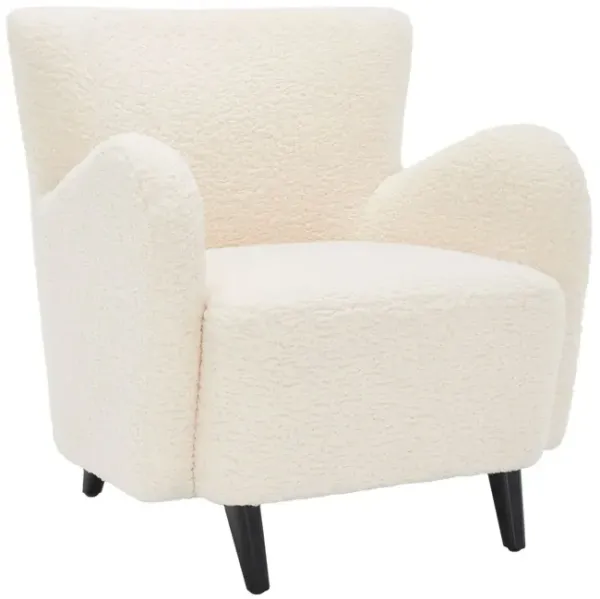 Primrose Modern Wingback Faux Lambs Wool Chair