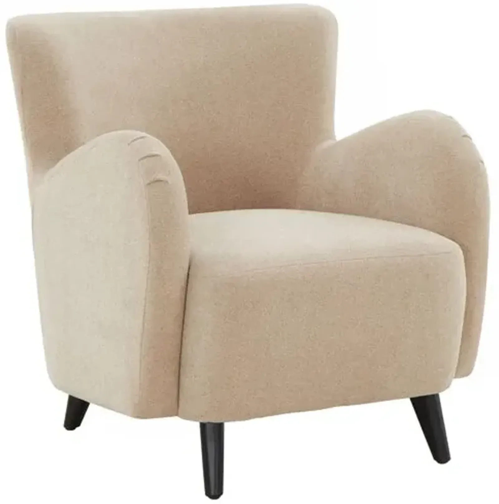 Primrose Modern Wingback Boucle Chair - Brown