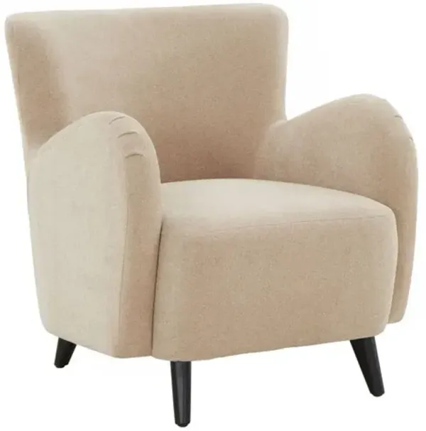 Primrose Modern Wingback Boucle Chair - Brown