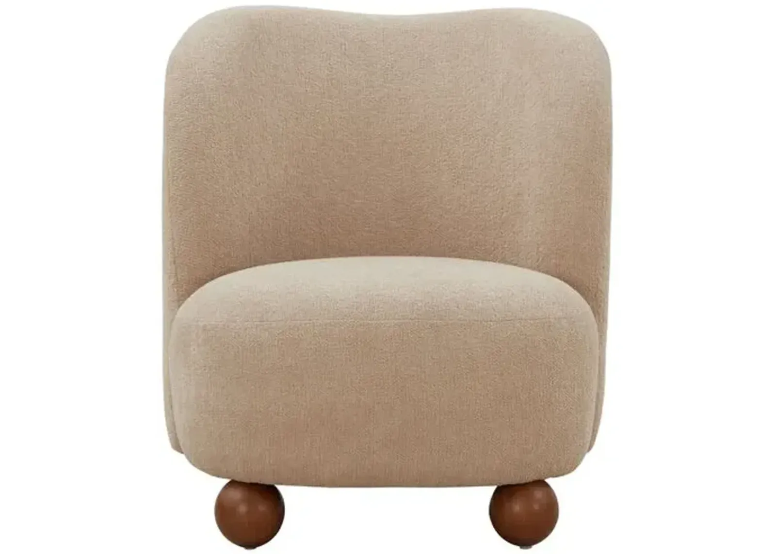 Giovanna Boucle Accent Chair - Beige, Comfortable, Durable