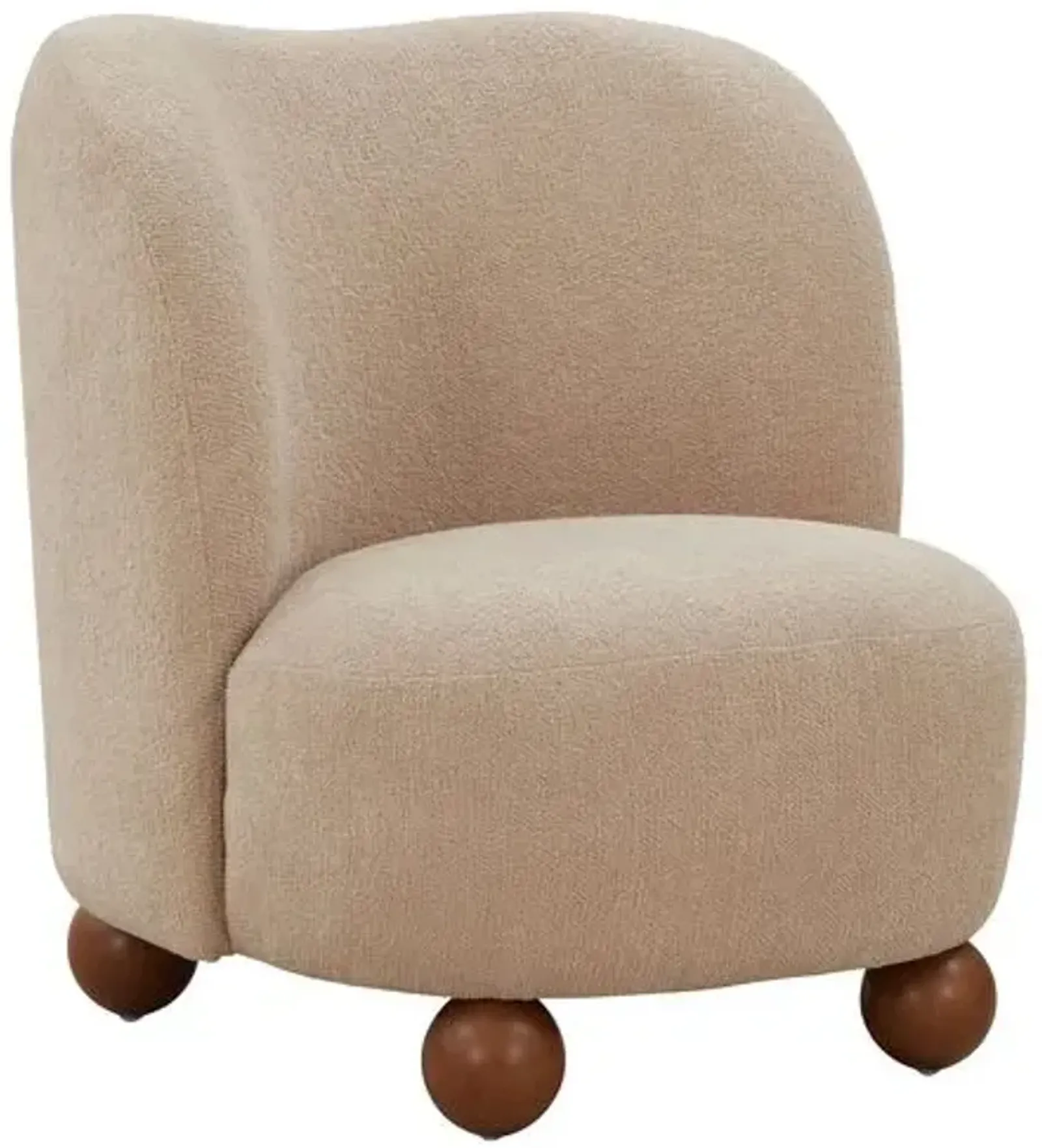 Giovanna Boucle Accent Chair - Beige, Comfortable, Durable